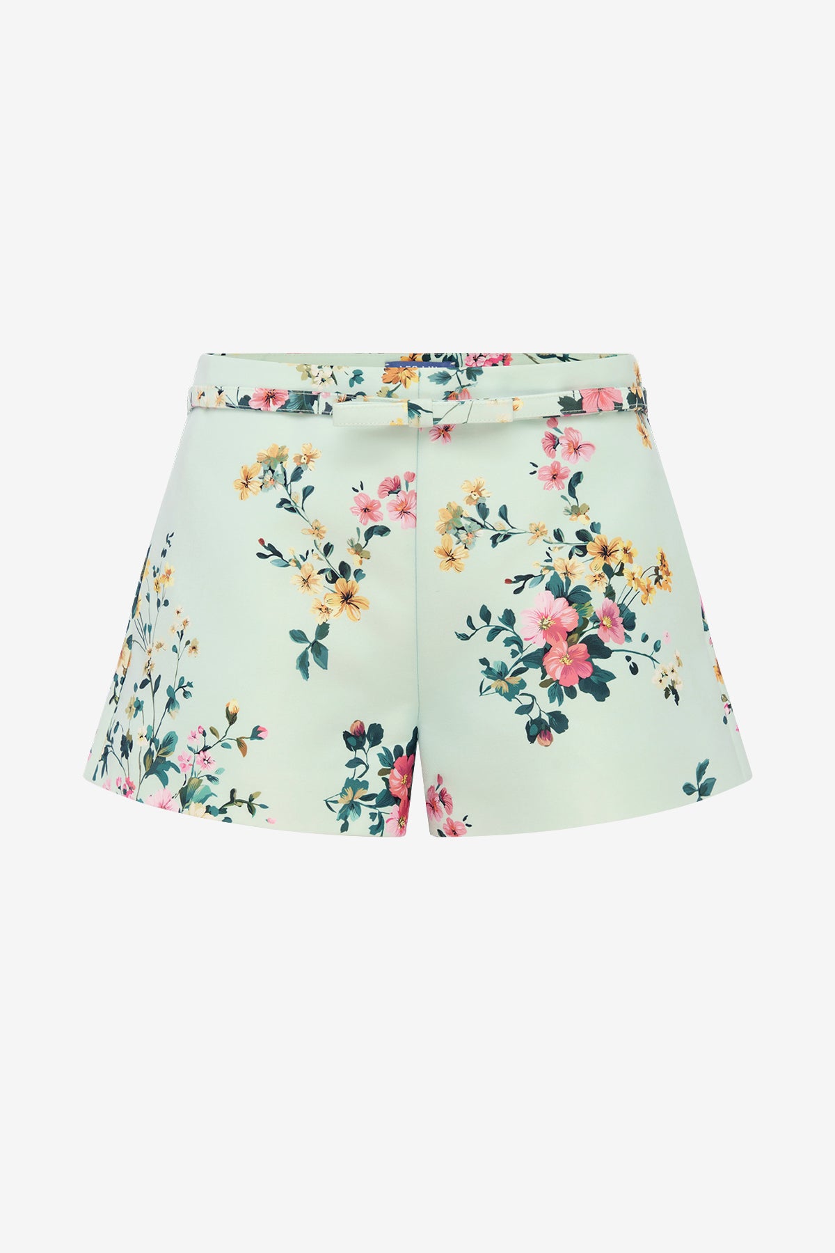 LEO LIN — Olivianne shorts in mint posy print.