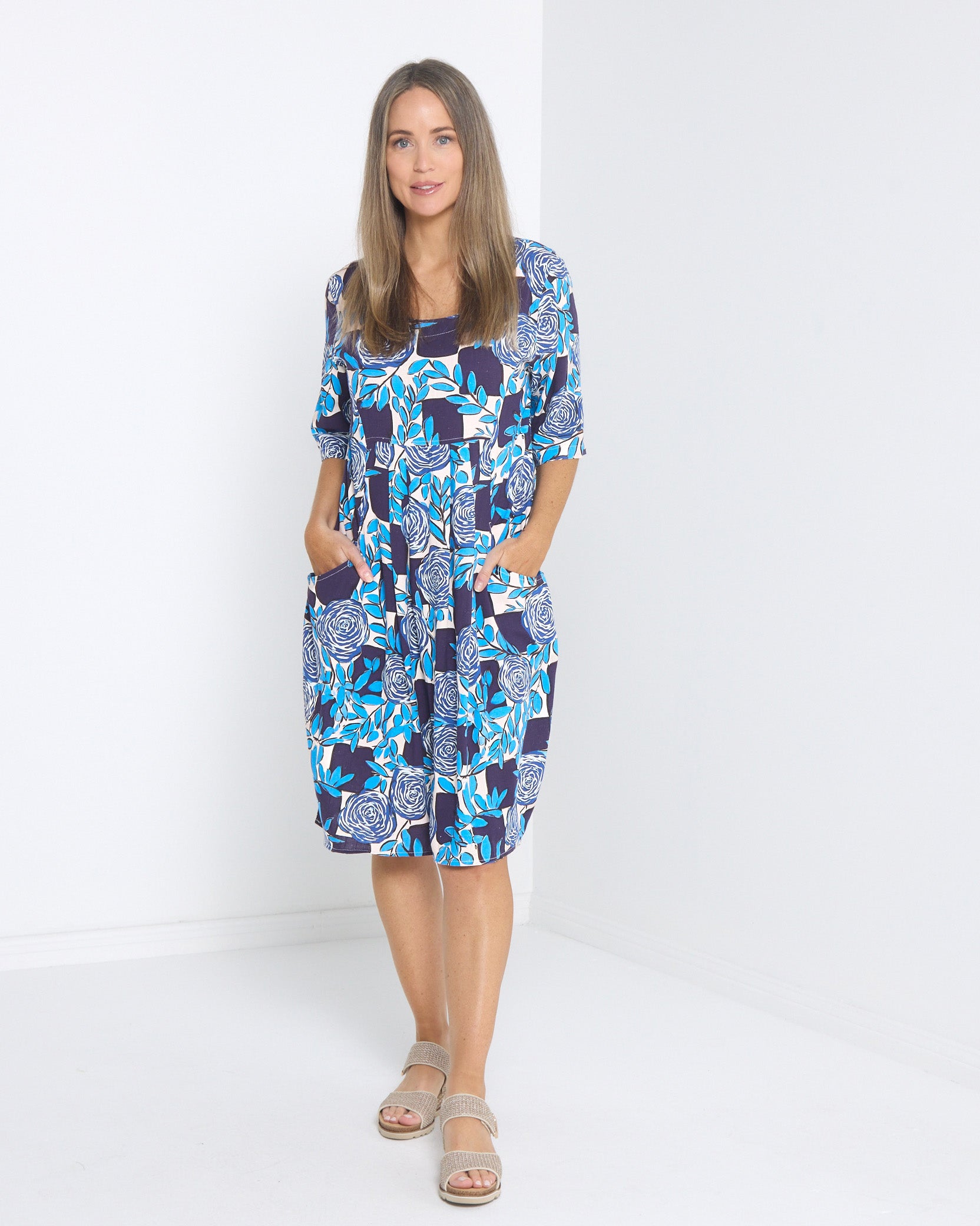 TULIO — Delphi dress in cobalt rose.