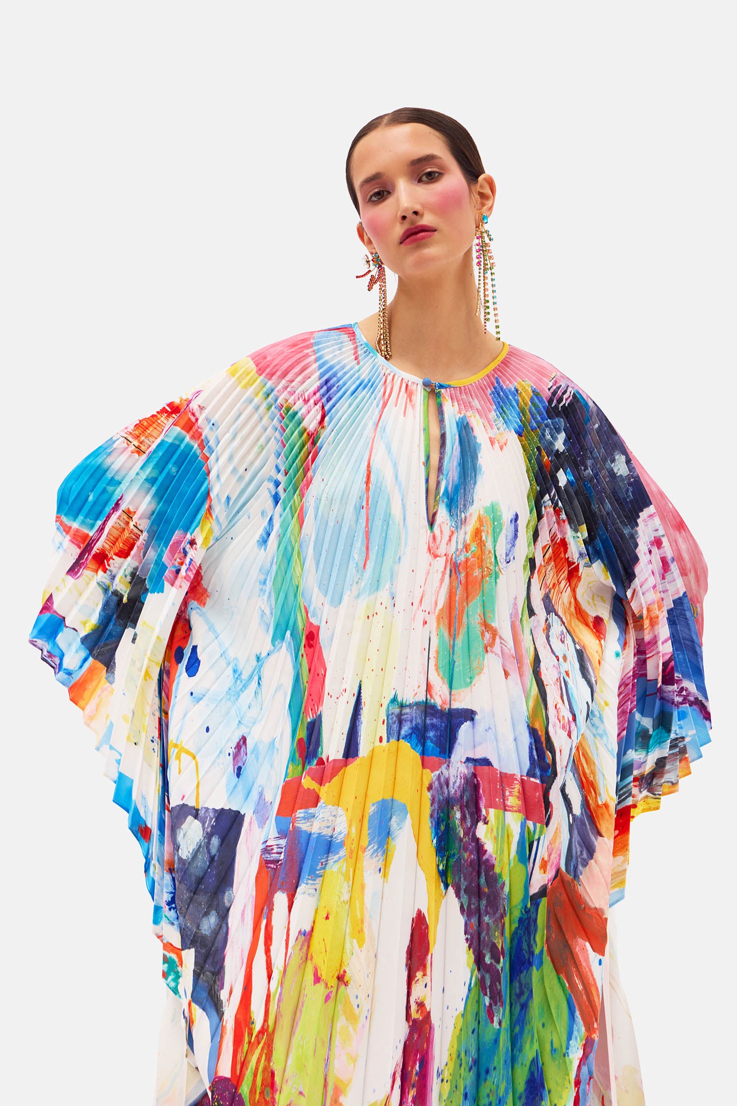 ROMANCE WAS BORN — Colourful pleated smock dress with a fluid, full-circle silhouette.