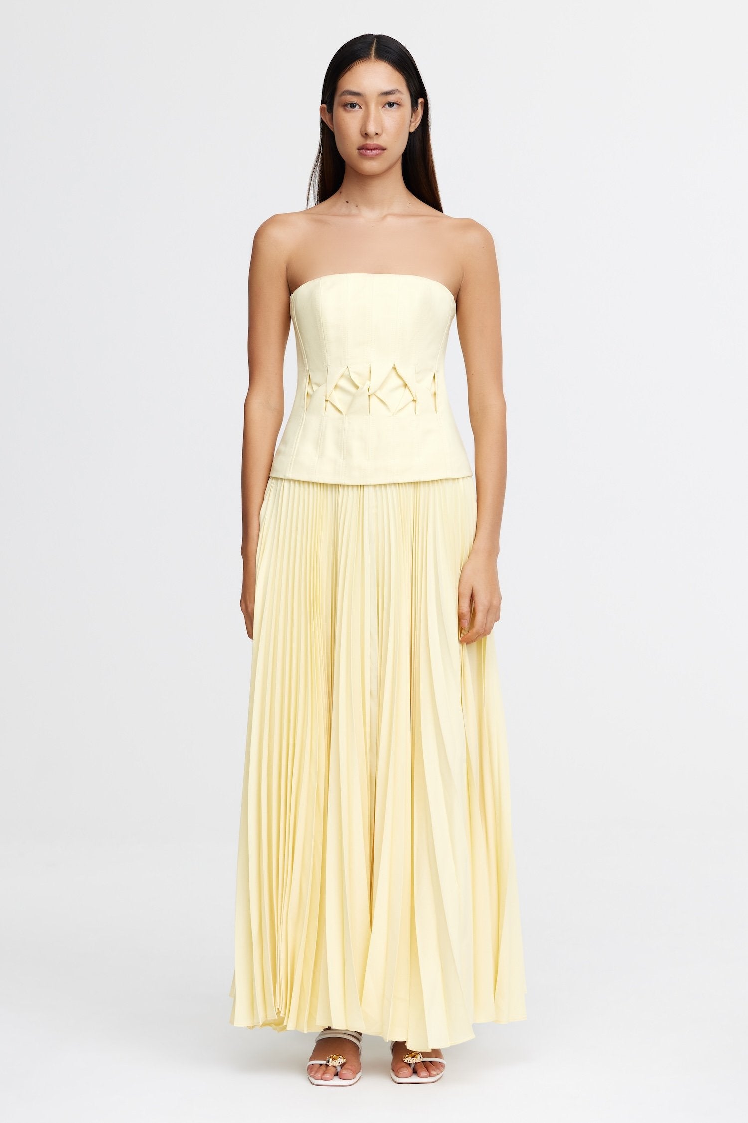 ACLER — Newbewick maxi dress in lemon sorbet.